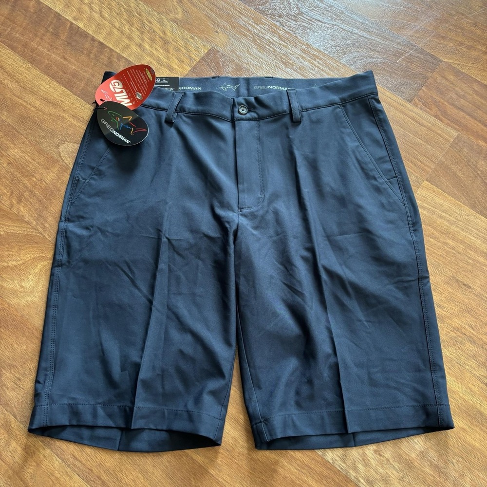 Greg Norman Mens 33 Blue ML75 Microlux Golf Shorts Stretch G7S9H902 Navy